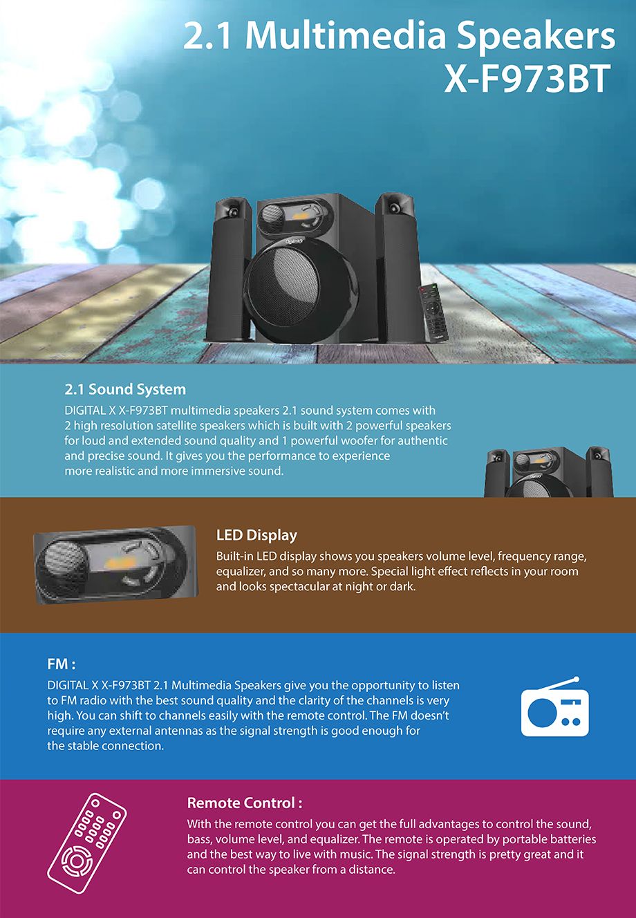 DIGITALX XF973BT Speaker Price in Bangladesh 2021